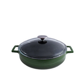 Low Lava Glaze Casserole Round with Glass Lid